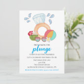 Pool Party Bridal Shower Invitation Kaart (Staand voorkant)