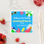 Pool Party Bright Blue Color Summer Birthday Fun Servet (Insitu)