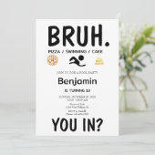 POOL PARTY Bruh Verjaardag Uitnodiging (Staand voorkant)