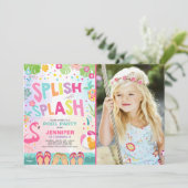 Pool party call Flamingo Tropical Pineapple Kaart (Staand voorkant)