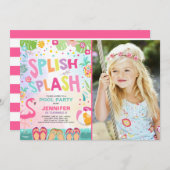 Pool party call Flamingo Tropical Pineapple Kaart (Voorkant / Achterkant)