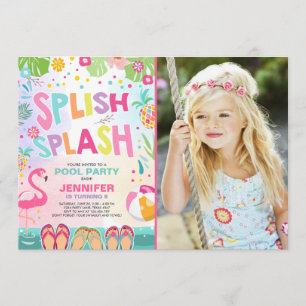 Pool party call Flamingo Tropical Pineapple Kaart