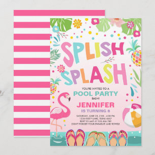 Pool party call Flamingo Tropical Pineapple Kaart