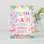 Pool party call Flamingo Tropical Pineapple Kaart (Staand voorkant)