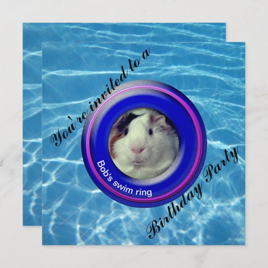 Pool party cavia kaart (Voorkant / Achterkant)
