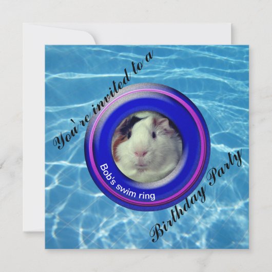 Pool party cavia kaart (Voorkant)