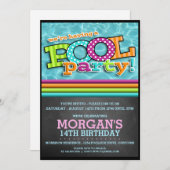 Pool Party Celebration Invitation Kaart (Voorkant / Achterkant)