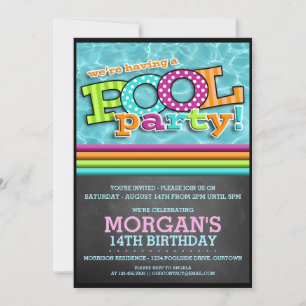 Pool Party Celebration Invitation Kaart
