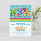 Pool Party Celebration Invitation Kaart (Staand voorkant)
