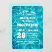 Pool Party Celebration Invitation Kaart (Voorkant / Achterkant)