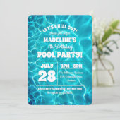 Pool Party Celebration Invitation Kaart (Staand voorkant)