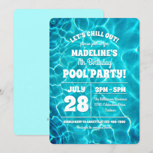 Pool Party Celebration Invitation Kaart