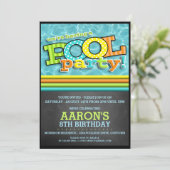 Pool Party Celebration Invitation Kaart (Staand voorkant)
