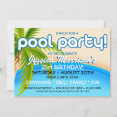 Pool Party Celebration Invitations Kaart (Voorkant)