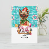 Pool Party Christmas in July for Cat Lovers Kaart (Staand voorkant)