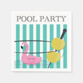 Pool Party Cocktail Servetten - Martini & Flamingo (Voorkant)