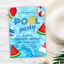 Pool Party Cool Fun Zomer Verjaardag