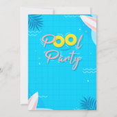 Pool Party Cool Swimming Birthday Kaart (Achterkant)
