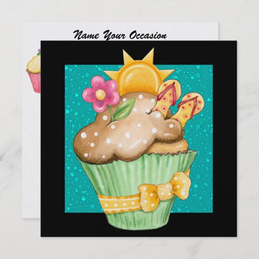 Pool Party Cupcake ! - SRF Kaart (Voorkant / Achterkant)