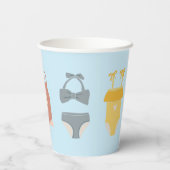 Pool Party Cups | Badpakken Papieren Bekers (Achterkant)