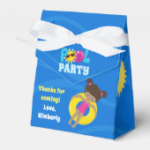 Pool Party Custom African American Girl Birthday Bedankdoosjes (Voorkant Zijde)