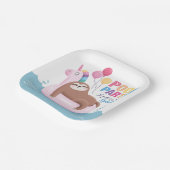 Pool Party Cute Sloth Summer Birthday Paper Bord (Gebogen)