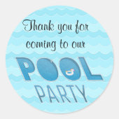 Pool Party Dank je wel Unicorn Float Ronde Sticker (Voorkant)