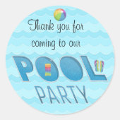 Pool Party Dank u regenboogversie Ronde Sticker (Voorkant)