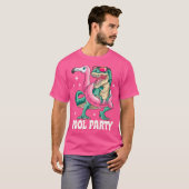 Pool Party Dinosaur Pink Flamingo Float Funny T Re T-shirt (Voorkant volledig)