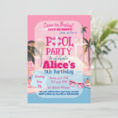 Pool Party Doll Malibu Beach Verjaardag Kaart (Staand voorkant)