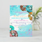 Pool party - donut party aankondiging (Staand voorkant)