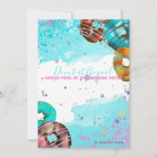 Pool party - donut party aankondiging (Achterkant)