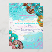 Pool party - donut party aankondiging (Voorkant / Achterkant)