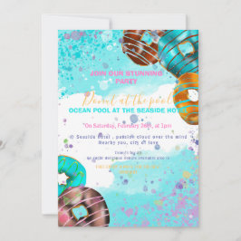 Pool party - donut party aankondiging