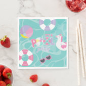 Pool party Eenhoorn Roze en Paarse Verjaardagspapi Servet (Insitu)