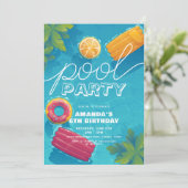 Pool Party Elk jaar Moderne Tropische Dag Kaart (Staand voorkant)