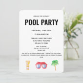 Pool Party - Family Cookout - Swim Party Kaart (Staand voorkant)