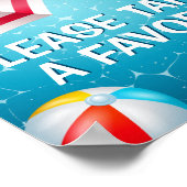 Pool Party Favor Sign Poster (Hoek)