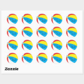 Pool Party Favor Sticker - Blauw, Geel en Rood (Vel)