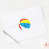 Pool Party Favor Sticker - Blauw, Geel en Rood (Envelop)