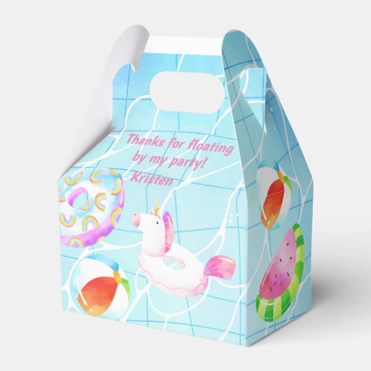 Pool Party Favors Gift Boxes Bedankdoosjes (Achterkant)