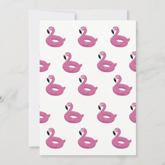 Pool Party Flamingo Invitation Kaart (Achterkant)