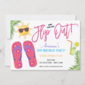 Pool Party Flip Flop Invitation Kaart (Voorkant)