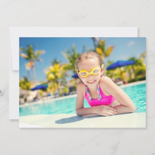 Pool Party Floatie Verjaardag Foto uitnodiging (Achterkant)