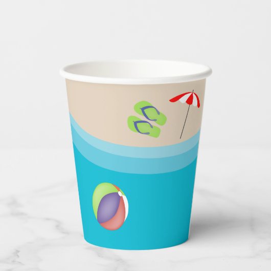 Pool Party for 30th Birthday Papieren Bekers (Achterkant)