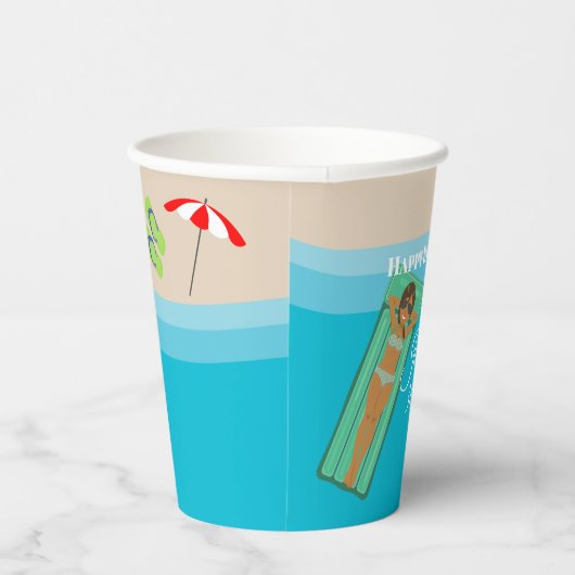 Pool Party for 30th Birthday Papieren Bekers (Rechts)