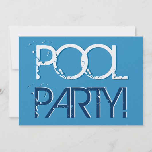 Pool Party for Birthday of BBQ Premium Metallic Kaart (Voorkant)