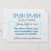 Pool Party for Birthday of BBQ Premium Metallic Kaart (Achterkant)