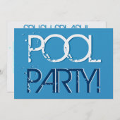 Pool Party for Birthday of BBQ Premium Metallic Kaart (Voorkant / Achterkant)