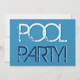 Pool Party for Birthday of BBQ Premium Metallic Kaart